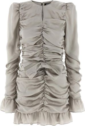 Rotate Ls Mini Bow Dress - Dames - Feestkleedjes - Grijs - L - Kleedjes