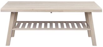 Rowico Massivholz-Couchtisch Brooklyn Eiche gebleicht 130 x 75 cm