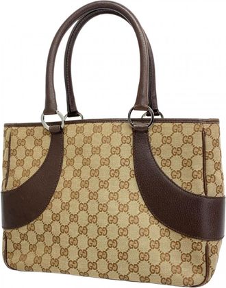 Gucci Brown Canvas Tote Bag (Pre-Owned)