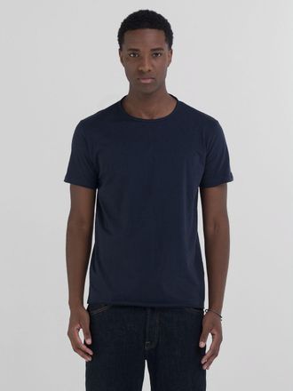 Replay T-Shirt REPLAY, Herren, Gr. XXL, blau (night blau), Jersey, Obermaterial: 100% Baumwolle, unifarben, regular fit, Rundhals, Shirts T-Shirt