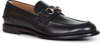 Gucci Mens Loafers Horsebit Black Leather Calf