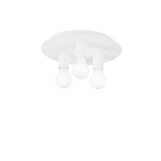 Luce-Ambiente-Design Strike Three-Light Ceiling Light in White Metal