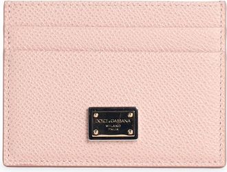 Dolce & Gabbana Dauphine Kartenetui aus rosafarbenem Kalbsleder