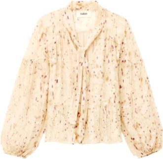 BA&SH Romantische Top met Delicate Borduursels - Dames - Blouses - Beige - S - Overhemden