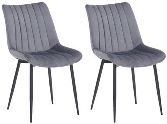Clp Set De 2 Sillas De Comedor Rahden En Terciopelo Gris