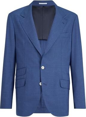 Brunello Cucinelli Deconstructed Cavallo blazer in Royale Blue at Nordstrom, Size 46 It