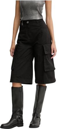 Pinko High Waist Bermuda Shorts - Dames - Korte Broeken - Zwart - XS - Katoen - Korte Broeken