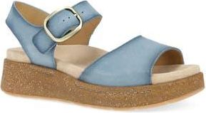 Dansko Bianca Platform Wedge Sandal in Blue Burnished Suede at Nordstrom Rack, Size 10.5-11Us / 41Eu