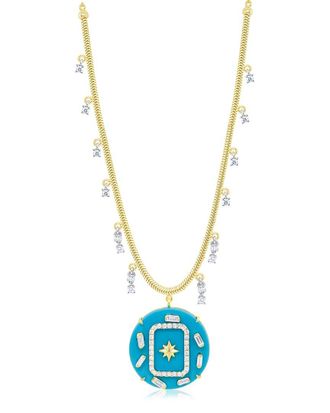 Meira T 14K 3.93 Ct. Tw. Diamond & Turquoise Necklace