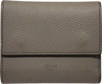 Celine Gray Leather Wallet (Tri-Fold) (Pre-Owned)
