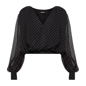 Rotate ROTATE Birger Christensen, Blouses, female, Black, Size: M V-neck Top
