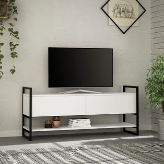 Decortie Decortie Metola Modern TV Stand Multimedia Centre TV Unit With Storage Cabinet 130cm -White