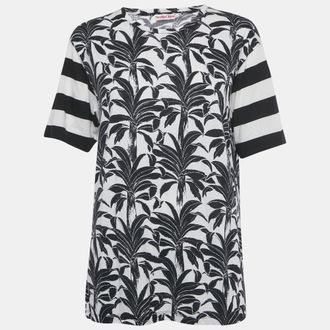 See By Chlo&eacute; See by Chloe White /Black Printed Modal & Cotton T-shirt M