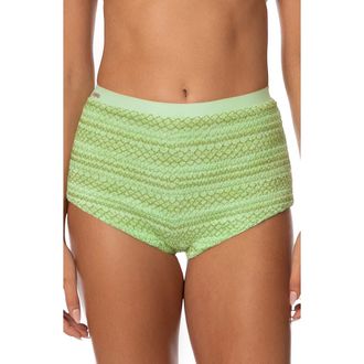 Maaji Green Symphony Caryn High Waist Swim Shorts in Lt/pastel Green at Nordstrom, Size Medium