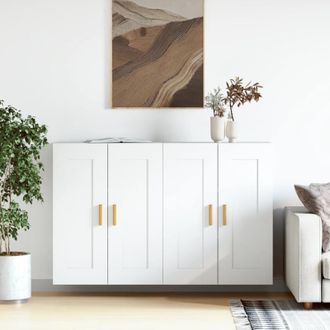 vidaXL Armarios De Pared 2 Uds Madera De Ingenier&iacute;a Blanco Vidaxl