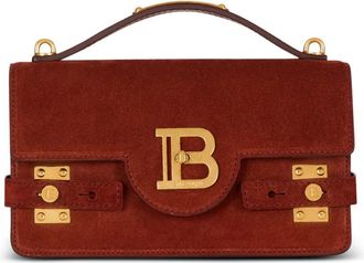 Balmain Borsa B-Buzz Shoulder 24 in camoscio - - Bags - Donna - Rosso - ONE SIZE