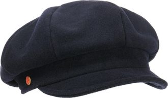 Mayser Women&acute;s Newsboy Cap Women - Made in The EU Winter caps Wool with Peak, Lining, Lining Autumn-Winter - L (59-60 cm) Navy