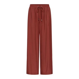 Kaffe KAemily Wijde Broek - Dames - Broeken - Bruin - Maat: XL Viscose