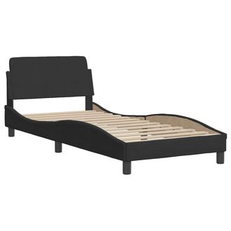 vidaXL Cama Con Cabecero Sin Colch&oacute;n Terciopelo Negro 90x190 Cm Vidaxl