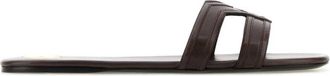 Saint Laurent Brown Slip On Flats