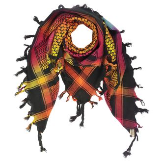 Freak Scene Kufiya - black - Tie dye-Batik-multicolored 01-40x40 inch - Shemagh - Arafat scarf Palestinian PLO Pali-scarf - 100% cotton