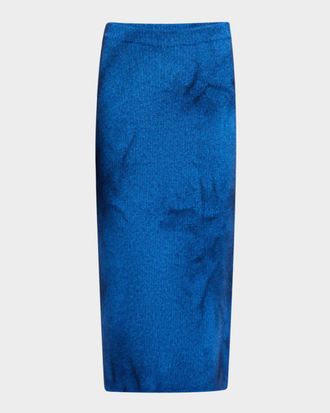 Gabriela Hearst Dorcas Tie-Dye Cashmere Knit Midi Skirt