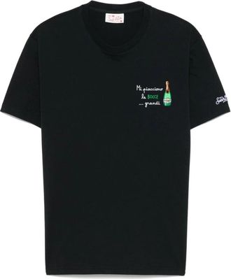 MC2 Saint Barth Zwarte Katoenen T-shirt Portofino Stijl - Heren - T-shirts - Zwart - 2XL - Katoen - Tops