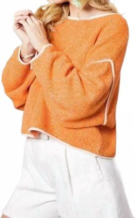 Free People Bardot Solid Sweater In Orange Peel