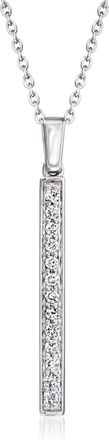 Ross-Simons Lab-Grown Diamond Linear Bar Pendant Necklace in Sterling Silver