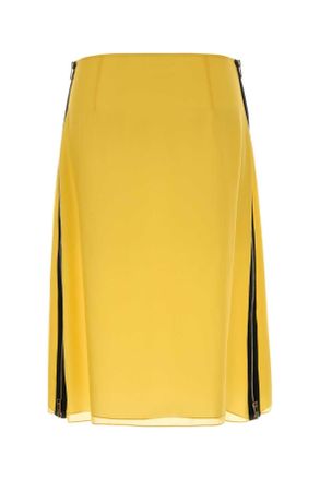 Fendi Womens Yellow Organza Skirt Polline-26 Gonne