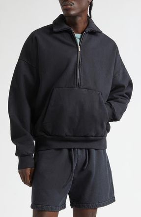 Fear of God Cotton Half Zip Pullover in Black at Nordstrom, Size X-Large