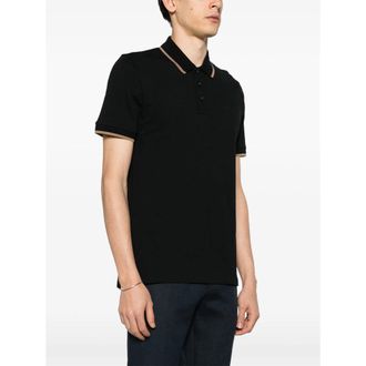 HUGO BOSS Contrast-Trim Cotton Piqu&eacute; Polo Shirt - Black