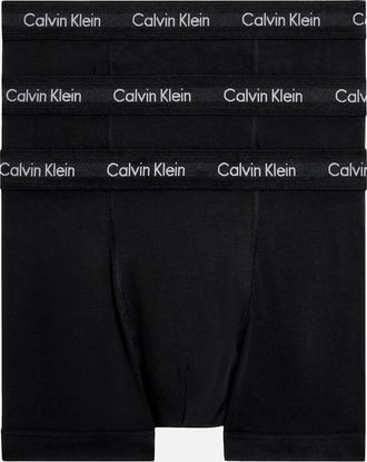 Calvin Klein Mens Calvin Klein 3 Pack Cotton Stretch Trunks - Black - Size: 32/34/35
