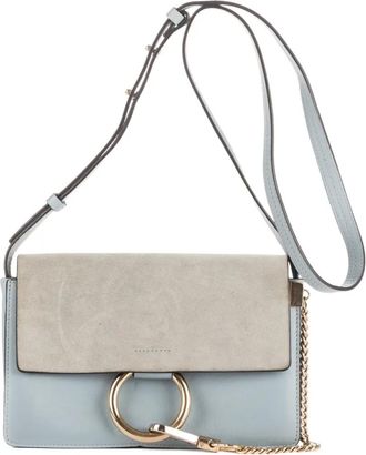Chlo&eacute; Borsa a spalla in pelle scamosciata - Blu