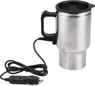 OEM Hervidor De Viaje De Acero Inoxidable De 12 V Y 450 Ml: Taza Calefactora Para Coche Con Encendedor De Cigarrillos, Mantiene El Agua