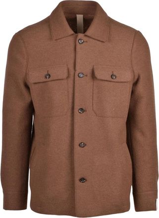 Eleventy Wool Blend Shirt Jacket With Clean Silhouette And Versatile Design