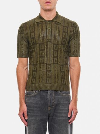 Fendi Ff Gebreide Poloshirt Korte Mouwen