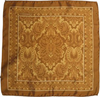 Dolce & Gabbana Silk Damask Pocket Square - Brown