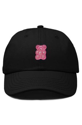 Dalix Pink Gummy Embroidered Casual Cap in Black at Nordstrom