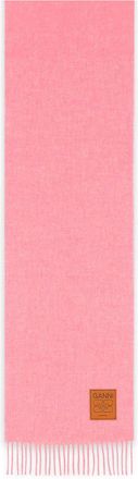 Ganni Pink Virgin Wool Scarf