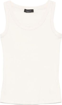 Fabiana Filippi Top a coste con scollo ampio - Bianco
