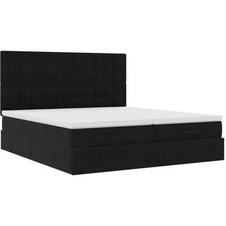 vidaXL Vidaxl - Estructura De Cama Otomana Colchones Terciopelo Negra 160x200cm