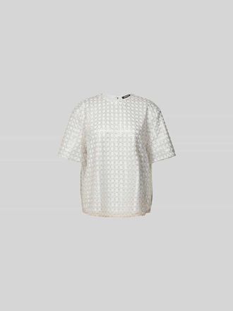 Rotate Oversized Blusenshirt mit Halbarm in Ecru, Gr&ouml;&szlig;e 34