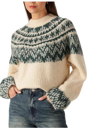 Y.A.S Yasliri Ls Knit Pullover - Dames - Ronde hals truien - Veelkleurig - L - Wol - Truien & Vesten