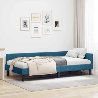 vidaXL Vidaxl Struttura Del Letto Ad Angolo Con Testiera Blu 90 X 200 Cm