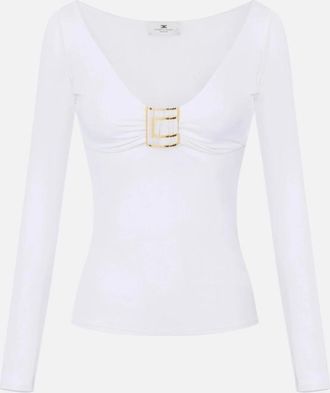 Elisabetta Franchi top met juweellogo