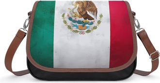 Generic Mexico Grunge Flag Womens Crossbody Bag Fashion Shoulder Handbags Message Tote Bag with Adjustable Strap