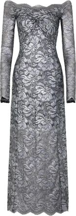Paco Rabanne Elegante Kant Jurk - Dames - Maxi kleedjes - Grijs - S - Kleedjes