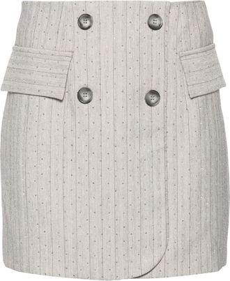 Nissa crystal-embellished miniskirt - women - Polyester/Spandex/Elastane/Viscose/Acetate - 36 - Grey