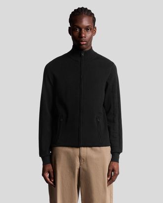 Lyle & Scott Mens Mesh Logo Knitted Track Jacket - White Viscose - Size X-Small